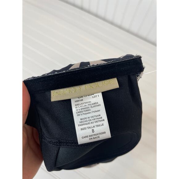 NWT Beach House Tankini Black & Tan Floral Tie Back Strapless Size S - Picture 4 of 4